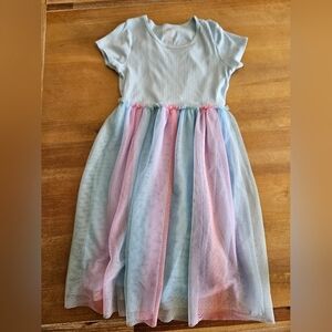 Pastel Blue and Pink Girls Dress